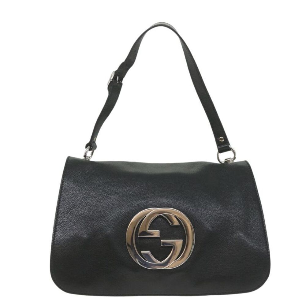 Gucci Blondie Flap Leather Black Leather Shoulder Bag Bag